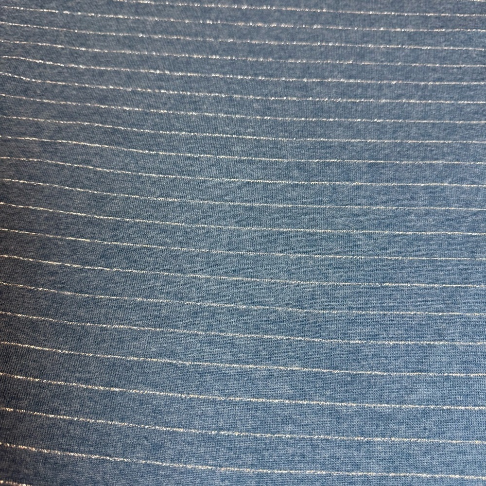 Maurices Blue and Silver Striped Short Sleeve Hoodie with Pockets - Picture 8 of 9
